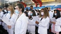 Medical students reciting their own Class Oath
